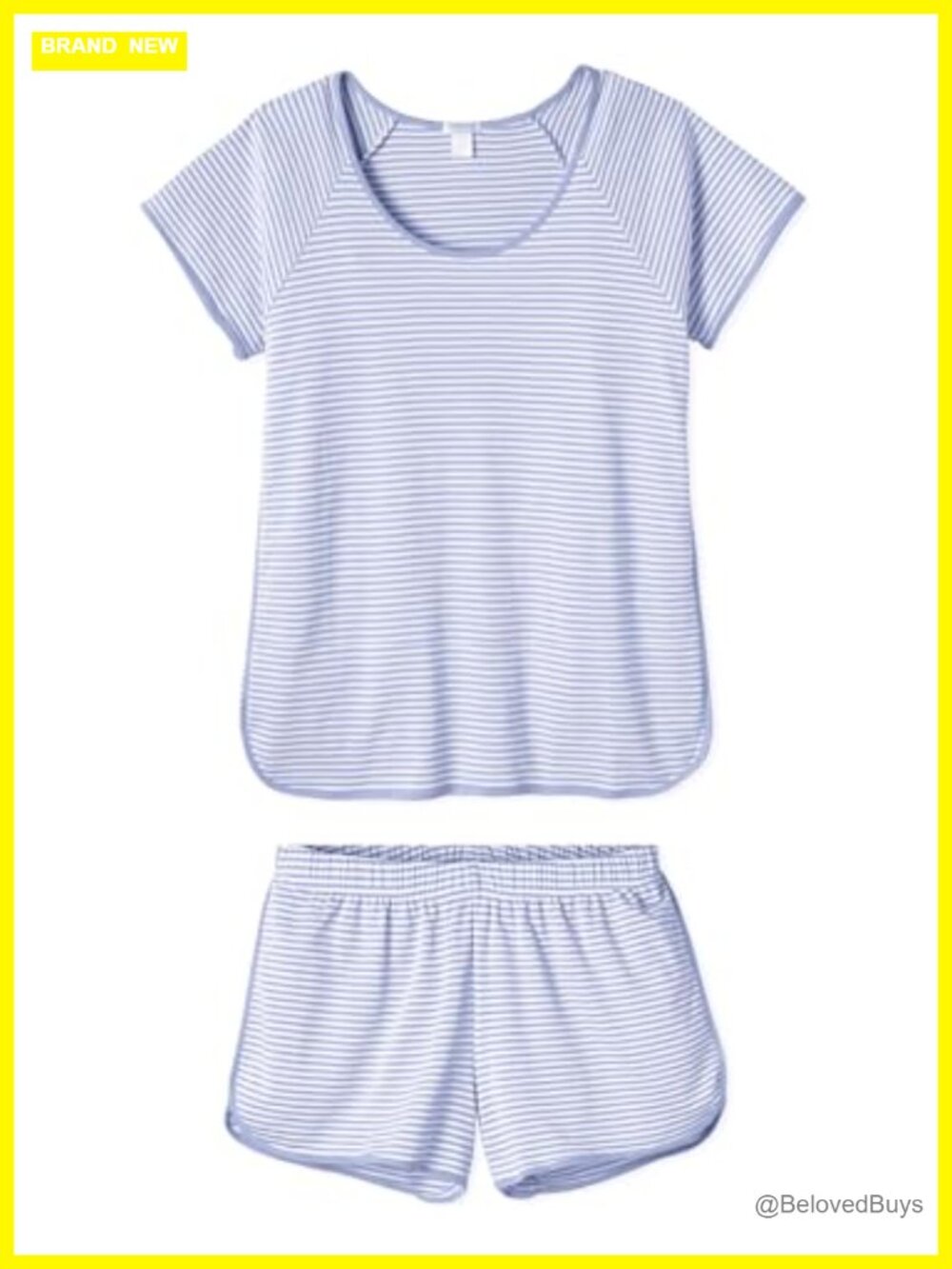 Hilinker Women Striped Pajama Set Shorts 2 Piece Lounge Set Soft Lightweight